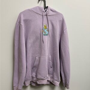 Lavender Hoodie with Embroidered Design